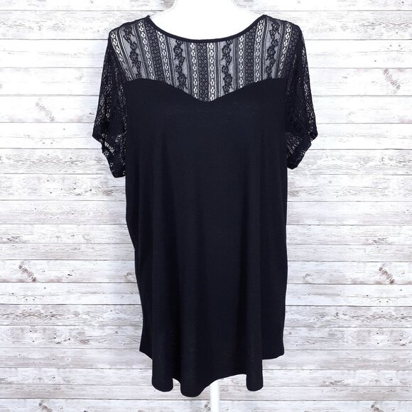 torrid Tops - Torrid Womens Top 1X Lace Top Short Sleeved 263A